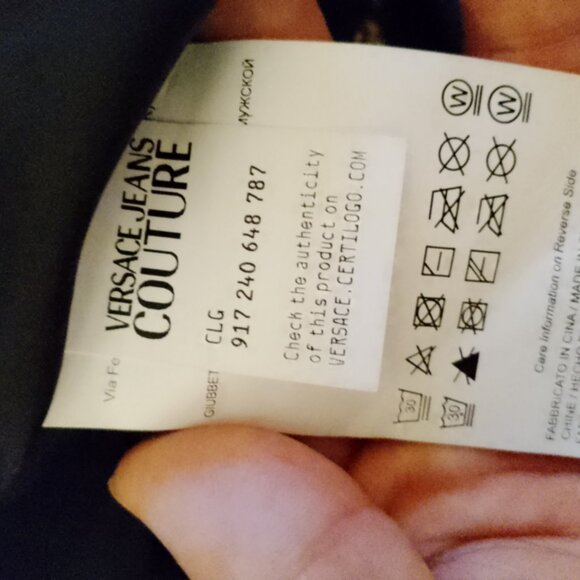 Versace jeans couture outline barocco windbreaker size 44 black and gold - Picture 6 of 6